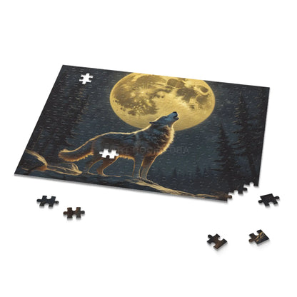 Moonlit Wolf Puzzle — 120/252/500-Piece Scenic Jigsaw - Puzzle