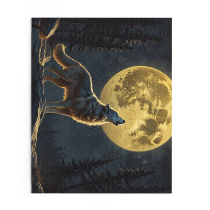 Moonlit Wolf Puzzle — 120/252/500-Piece Scenic Jigsaw - Puzzle