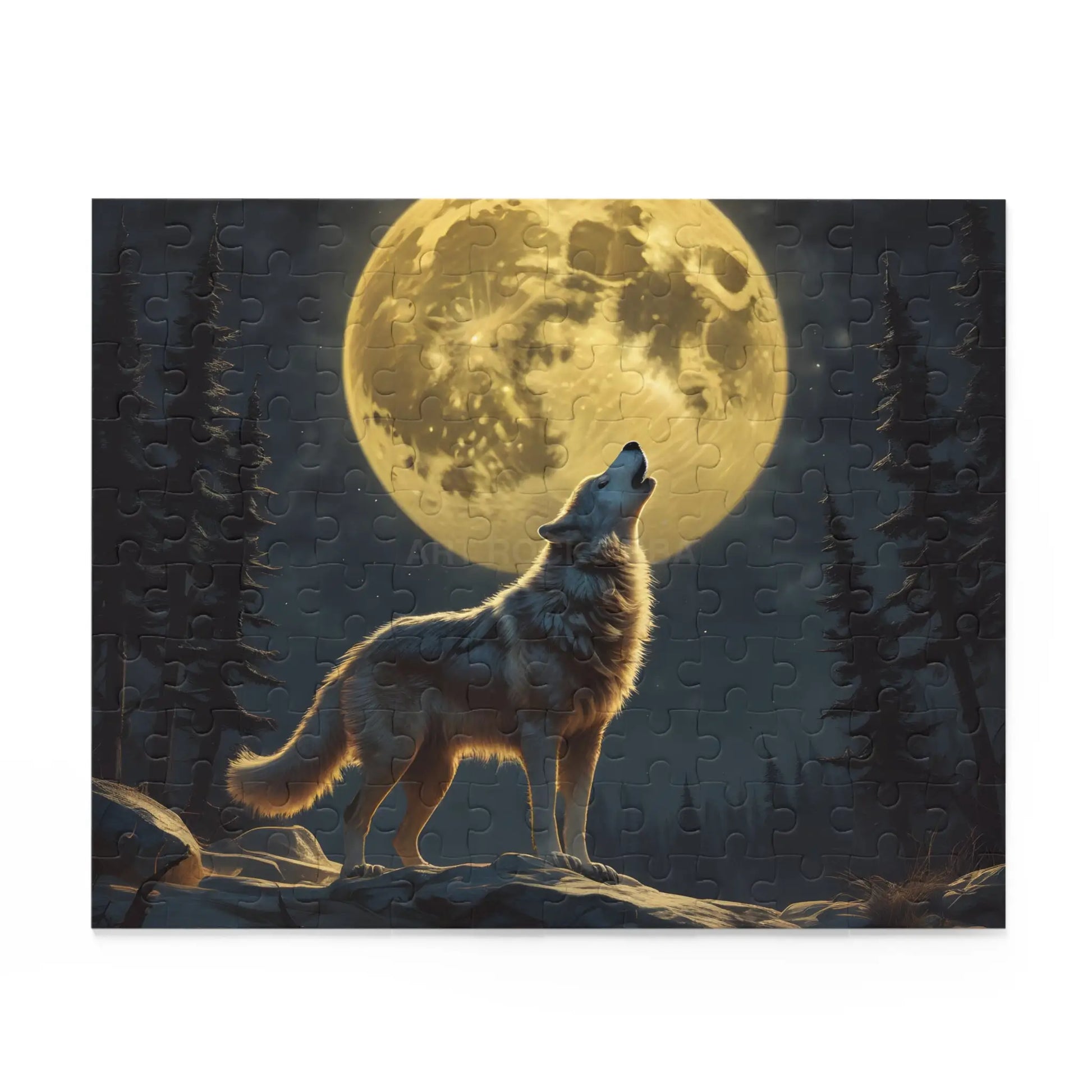 Moonlit Wolf Puzzle — 120/252/500-Piece Scenic Jigsaw - Puzzle