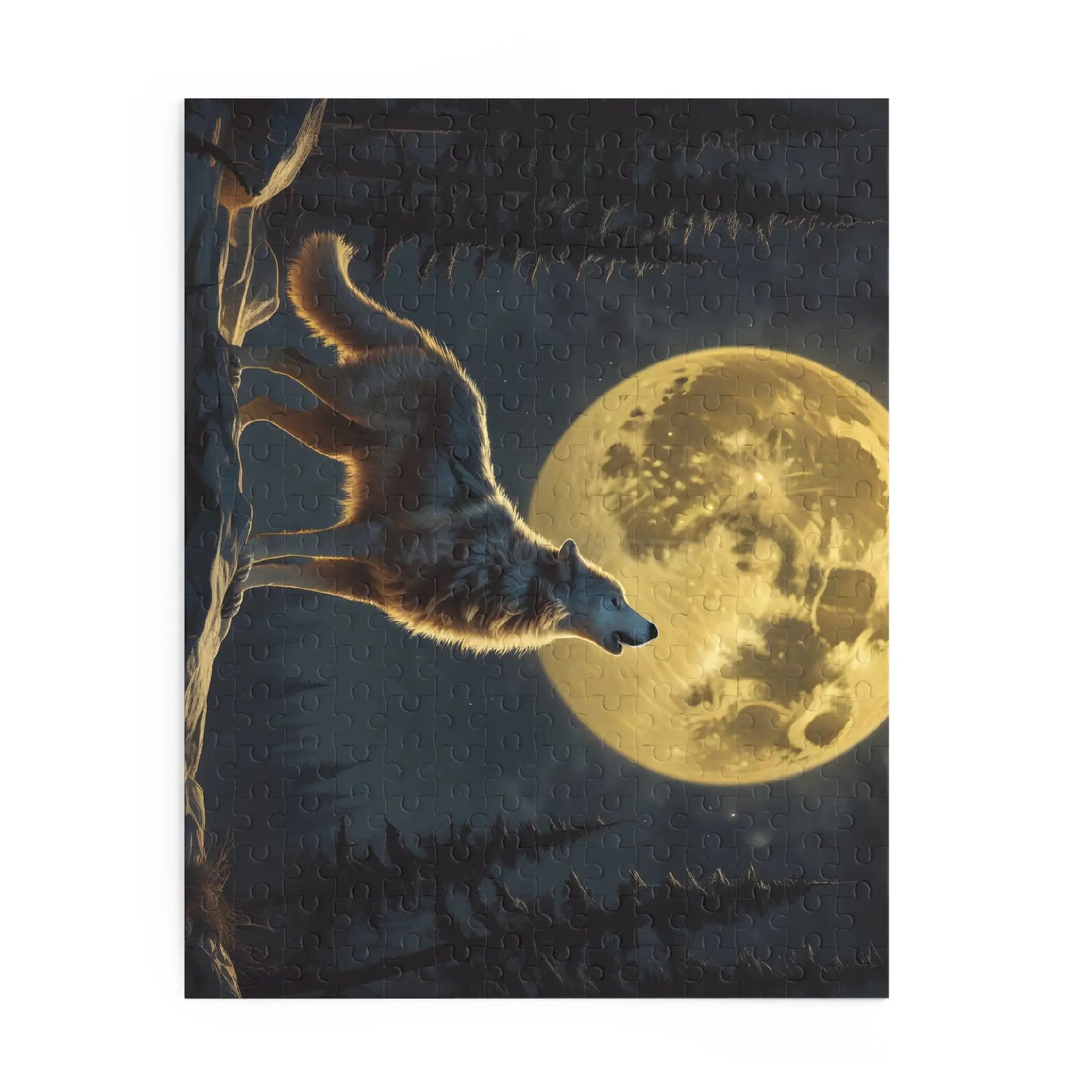 Moonlit Wolf Puzzle — 120/252/500-Piece Scenic Jigsaw - Puzzle