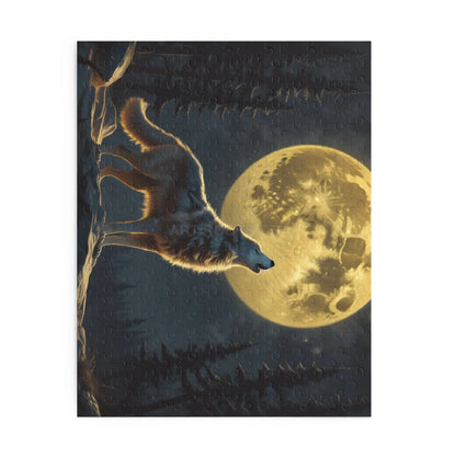 Moonlit Wolf Puzzle — 120/252/500-Piece Scenic Jigsaw - Puzzle