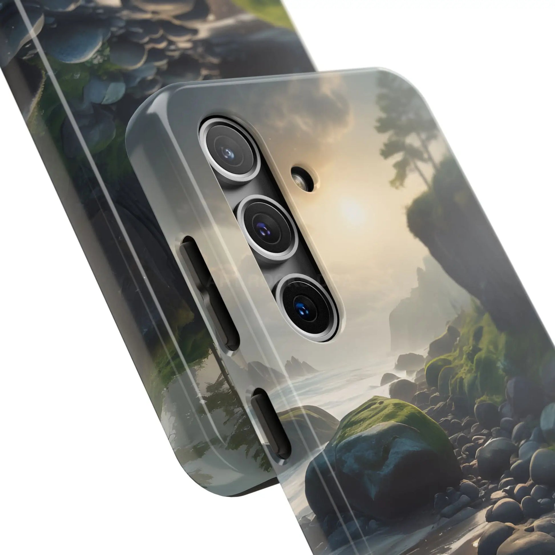 Mossy Beach Tough Phone Cases Scenic Landscape Design Durable Protection Gift for Nature Lovers Phone Accessories