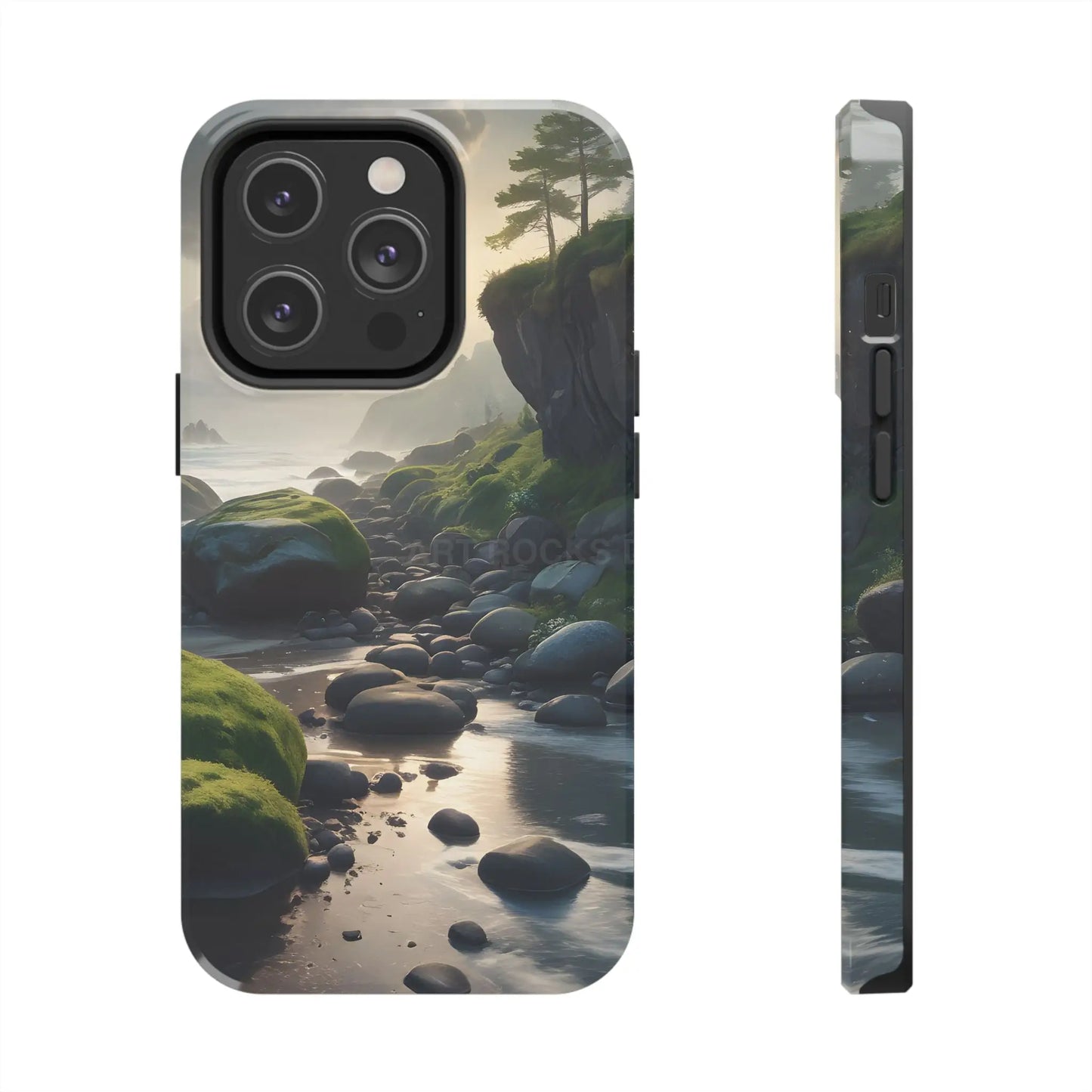 Mossy Beach Tough Phone Cases Scenic Landscape Design Durable Protection Gift for Nature Lovers Phone Accessories