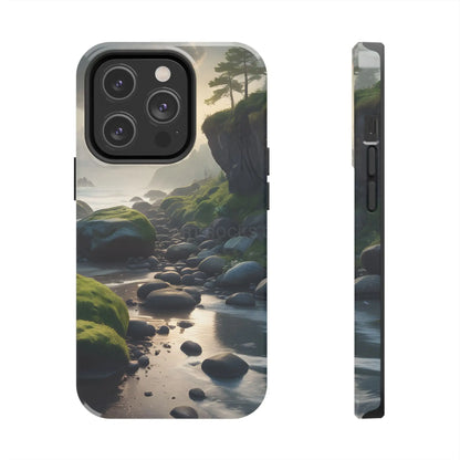 Mossy Beach Tough Phone Cases Scenic Landscape Design Durable Protection Gift for Nature Lovers Phone Accessories