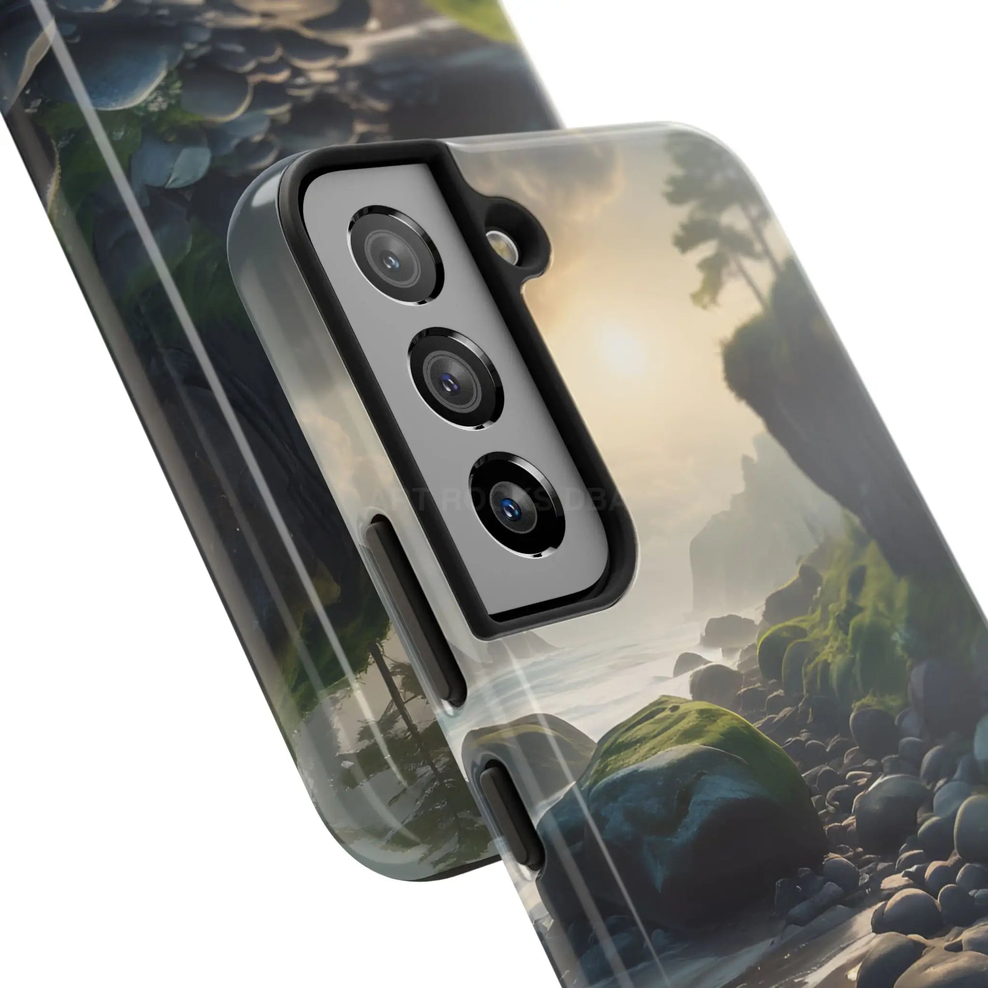 Mossy Beach Tough Phone Cases Scenic Landscape Design Durable Protection Gift for Nature Lovers Phone Accessories