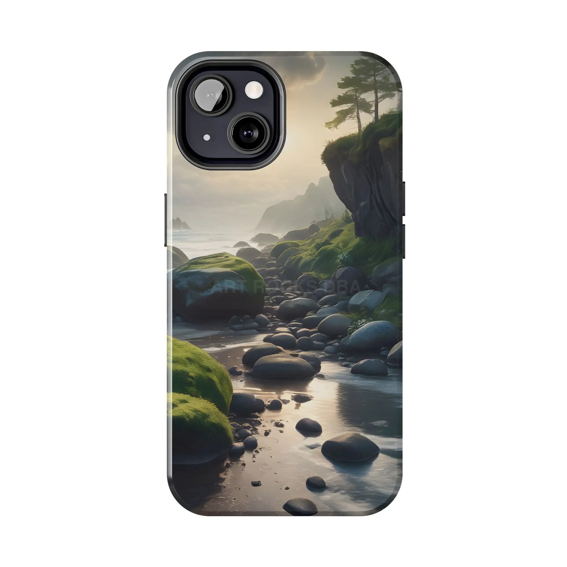 Mossy Beach Tough Phone Cases Scenic Landscape Design Durable Protection Gift for Nature Lovers Phone Accessories