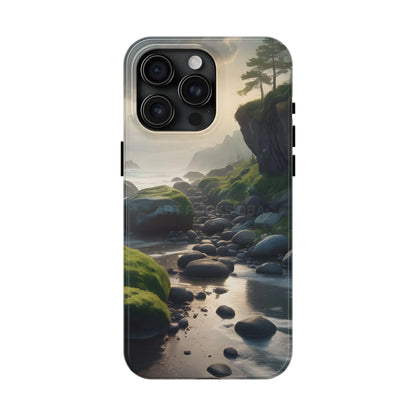 Mossy Beach Tough Phone Cases Scenic Landscape Design Durable Protection Gift for Nature Lovers Phone Accessories