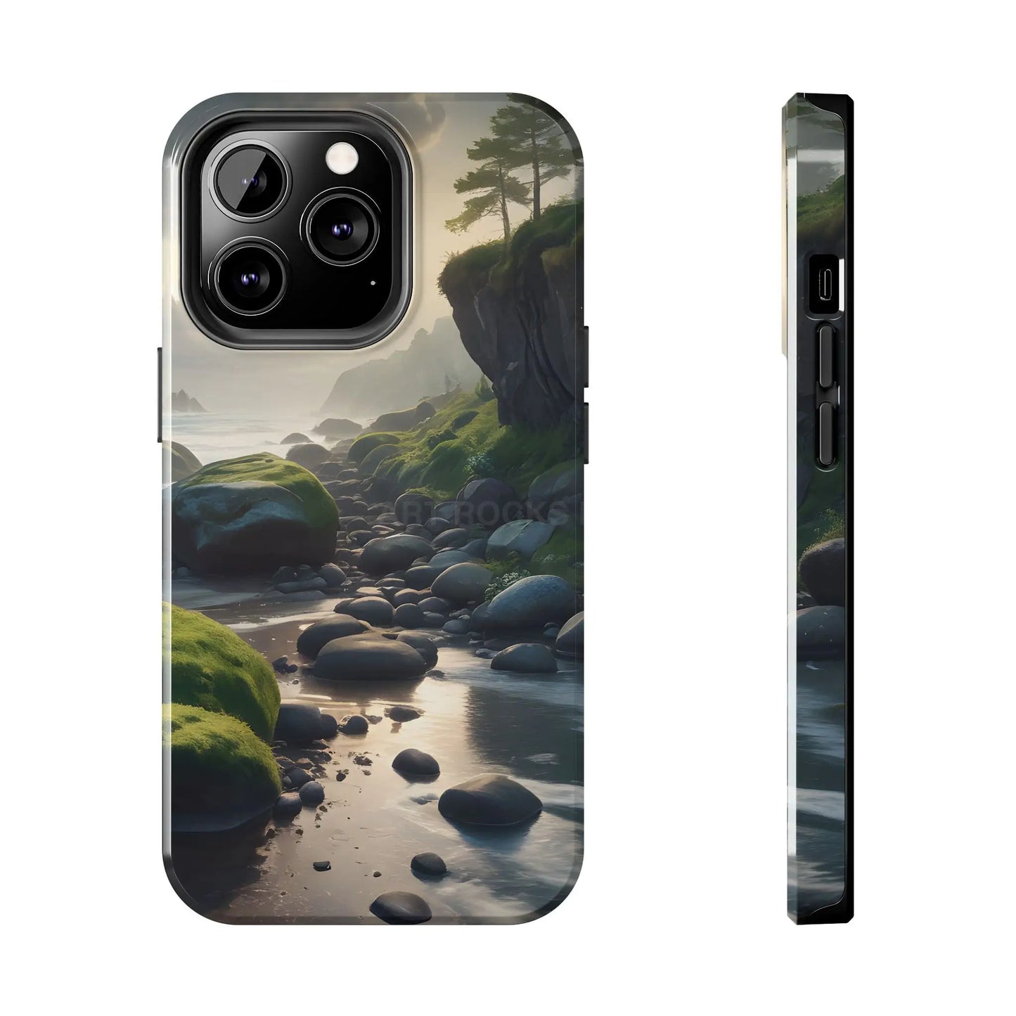 Mossy Beach Tough Phone Cases Scenic Landscape Design Durable Protection Gift for Nature Lovers Phone Accessories