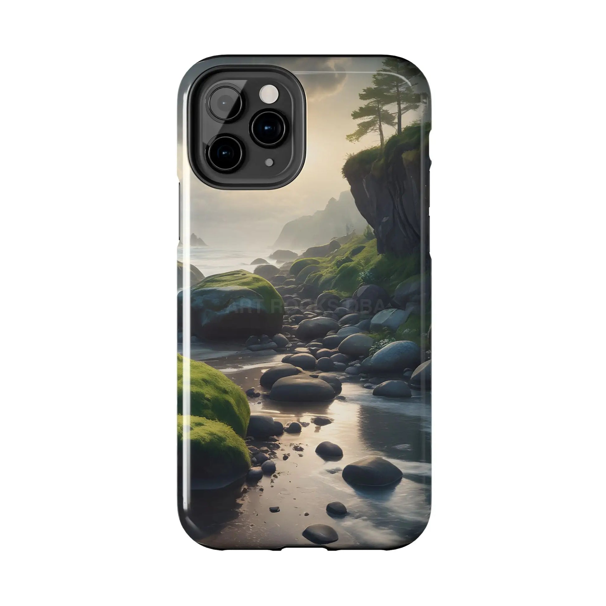 Mossy Beach Tough Phone Cases Scenic Landscape Design Durable Protection Gift for Nature Lovers Phone Accessories