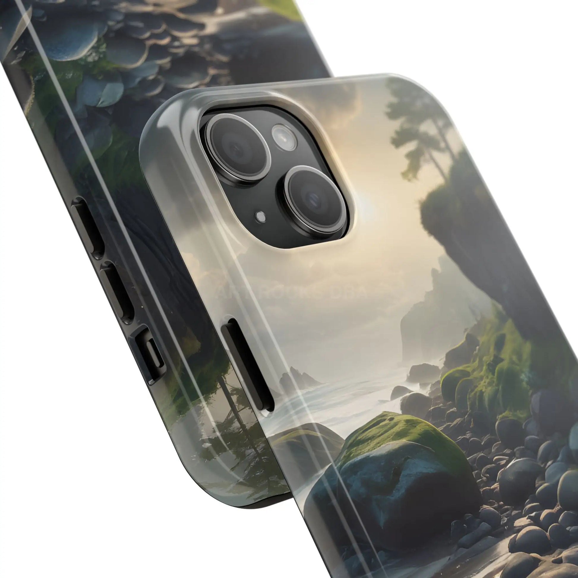 Mossy Beach Tough Phone Cases Scenic Landscape Design Durable Protection Gift for Nature Lovers Phone Accessories