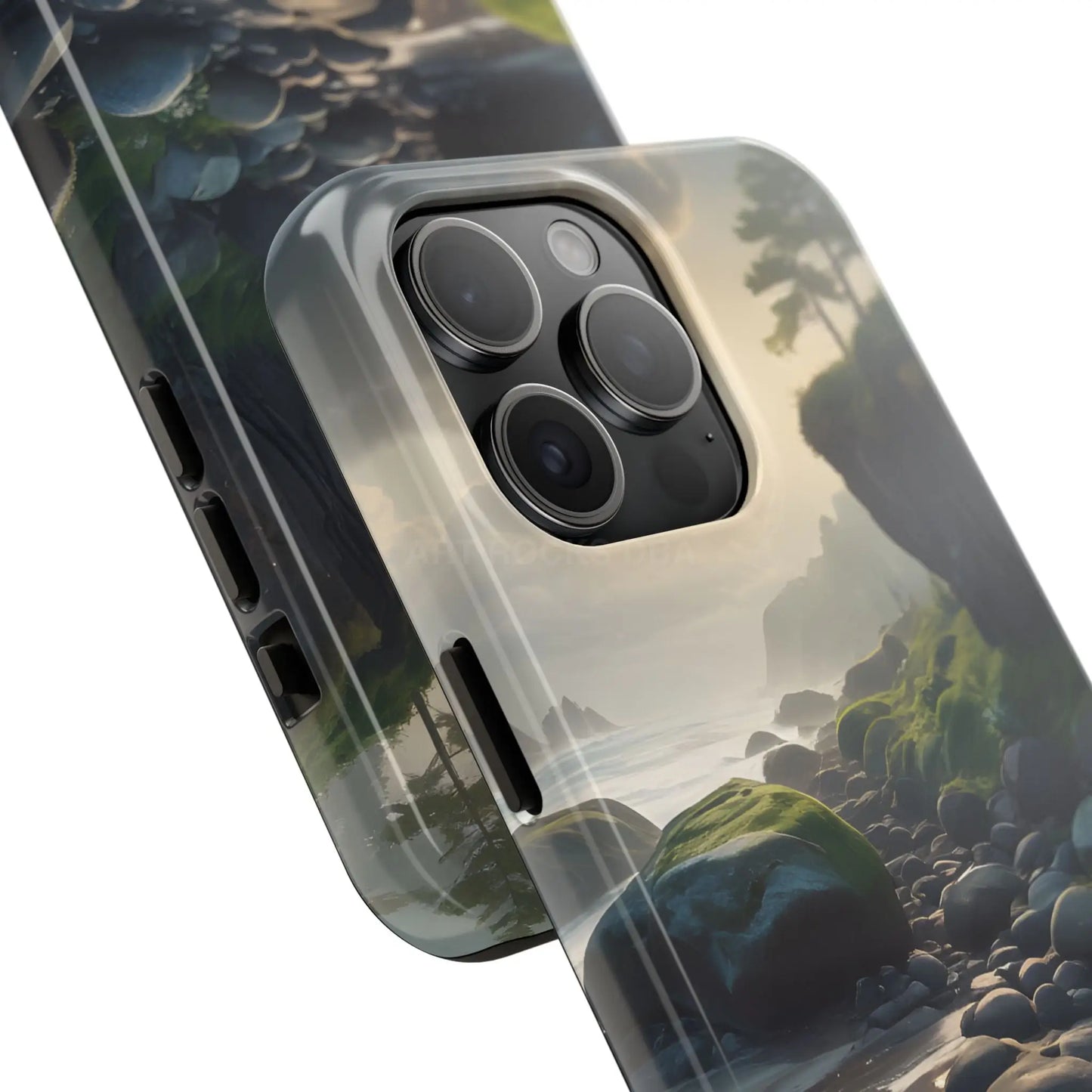 Mossy Beach Tough Phone Cases Scenic Landscape Design Durable Protection Gift for Nature Lovers Phone Accessories