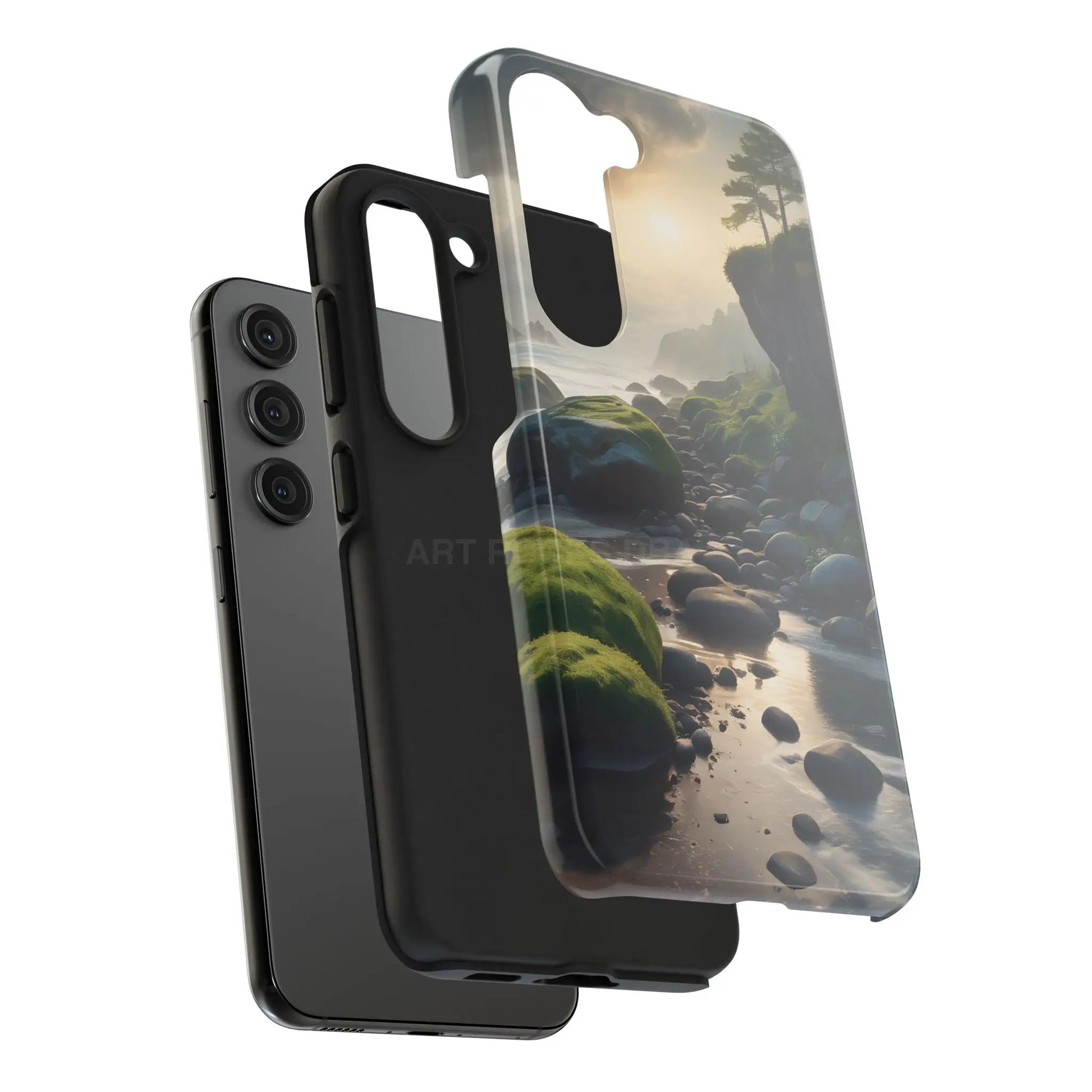 Mossy Beach Tough Phone Cases Scenic Landscape Design Durable Protection Gift for Nature Lovers Phone Accessories