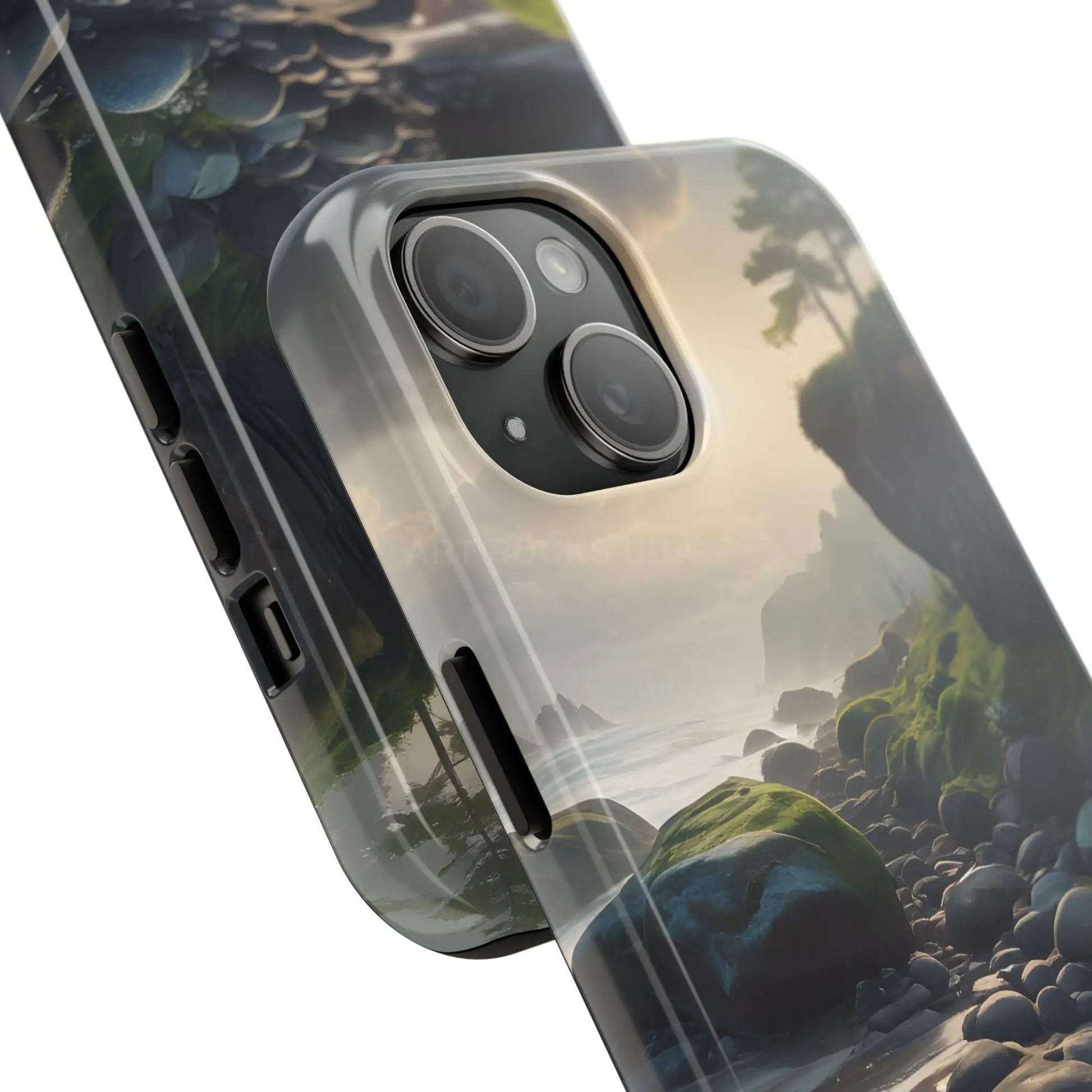 Mossy Beach Tough Phone Cases Scenic Landscape Design Durable Protection Gift for Nature Lovers Phone Accessories