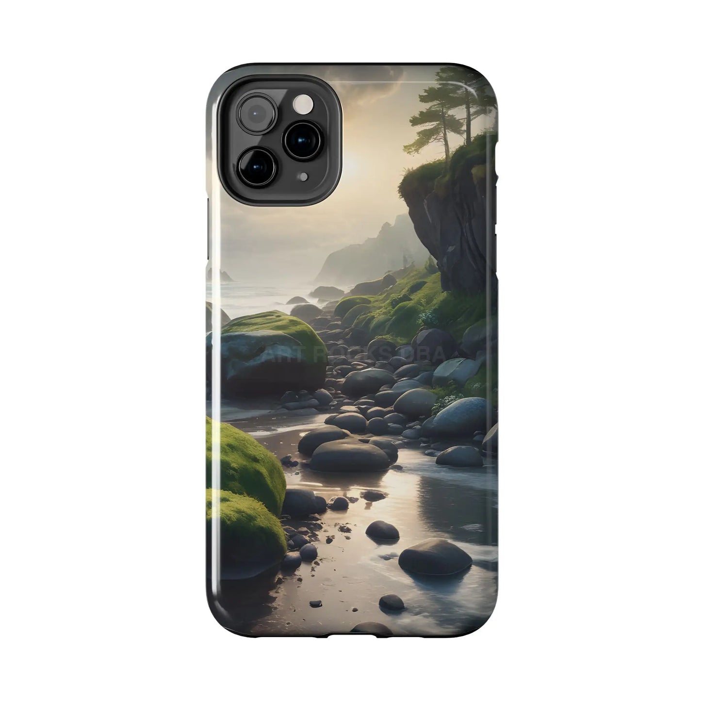 Mossy Beach Tough Phone Cases Scenic Landscape Design Durable Protection Gift for Nature Lovers Phone Accessories
