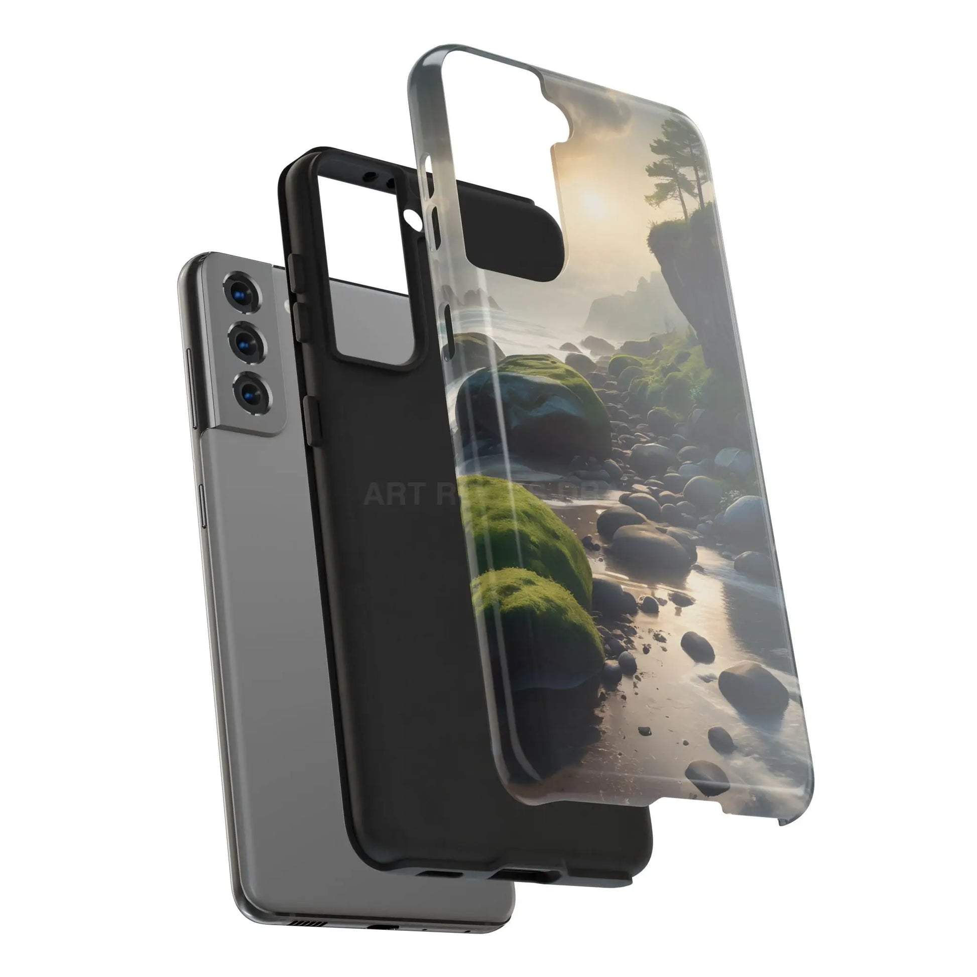 Mossy Beach Tough Phone Cases Scenic Landscape Design Durable Protection Gift for Nature Lovers Phone Accessories