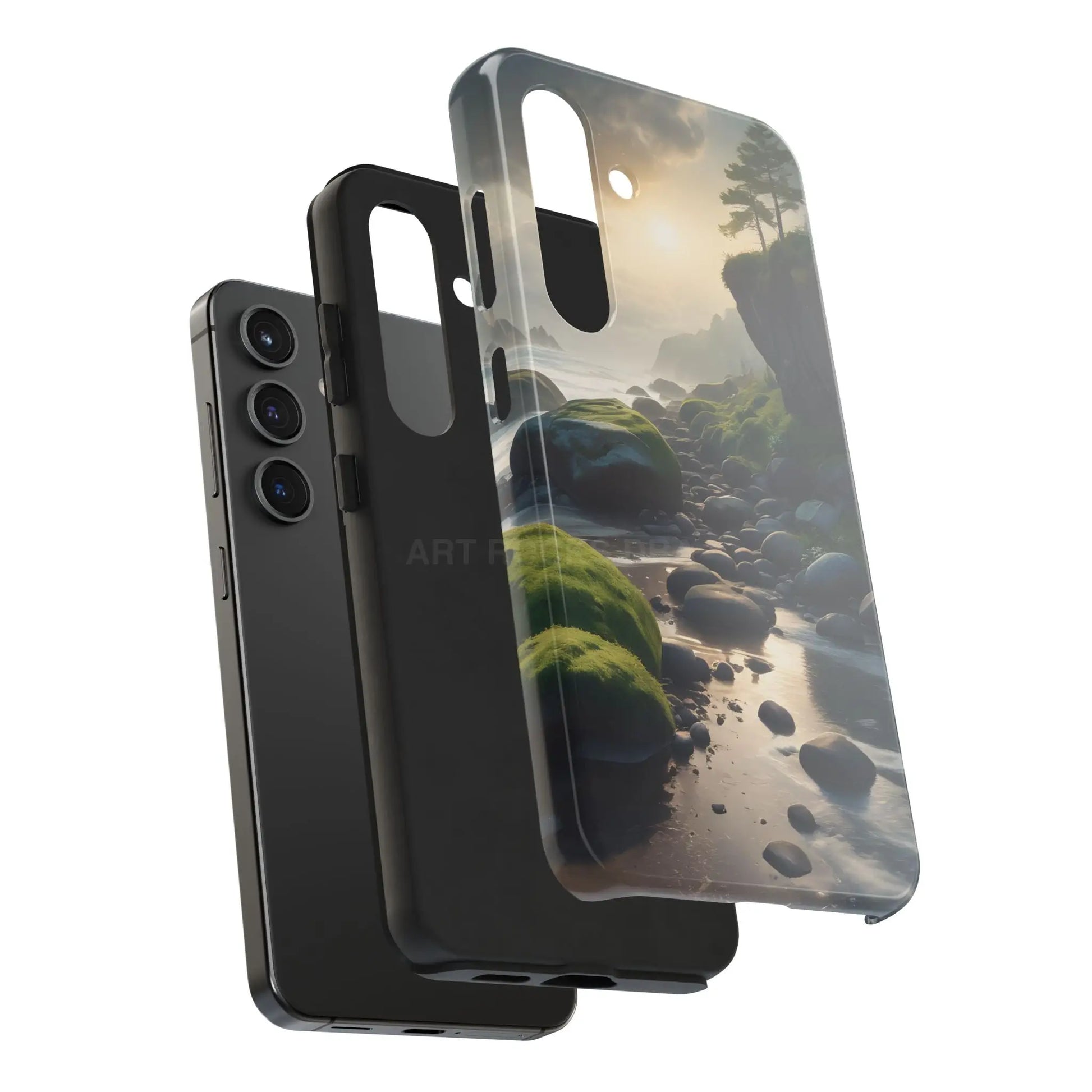 Mossy Beach Tough Phone Cases Scenic Landscape Design Durable Protection Gift for Nature Lovers Phone Accessories