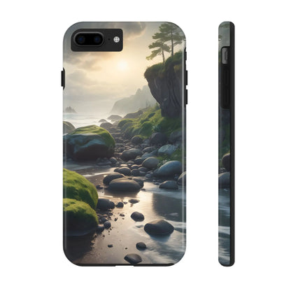 Mossy Beach Tough Phone Cases Scenic Landscape Design Durable Protection Gift for Nature Lovers Phone Accessories