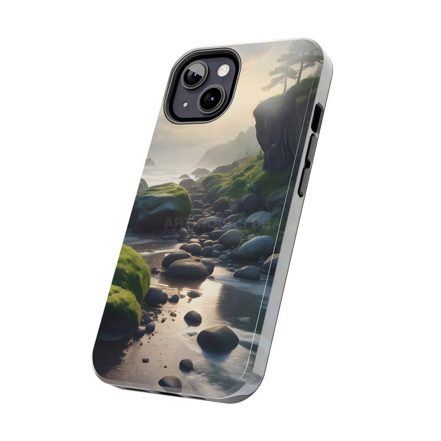 Mossy Beach Tough Phone Cases Scenic Landscape Design Durable Protection Gift for Nature Lovers Phone Accessories