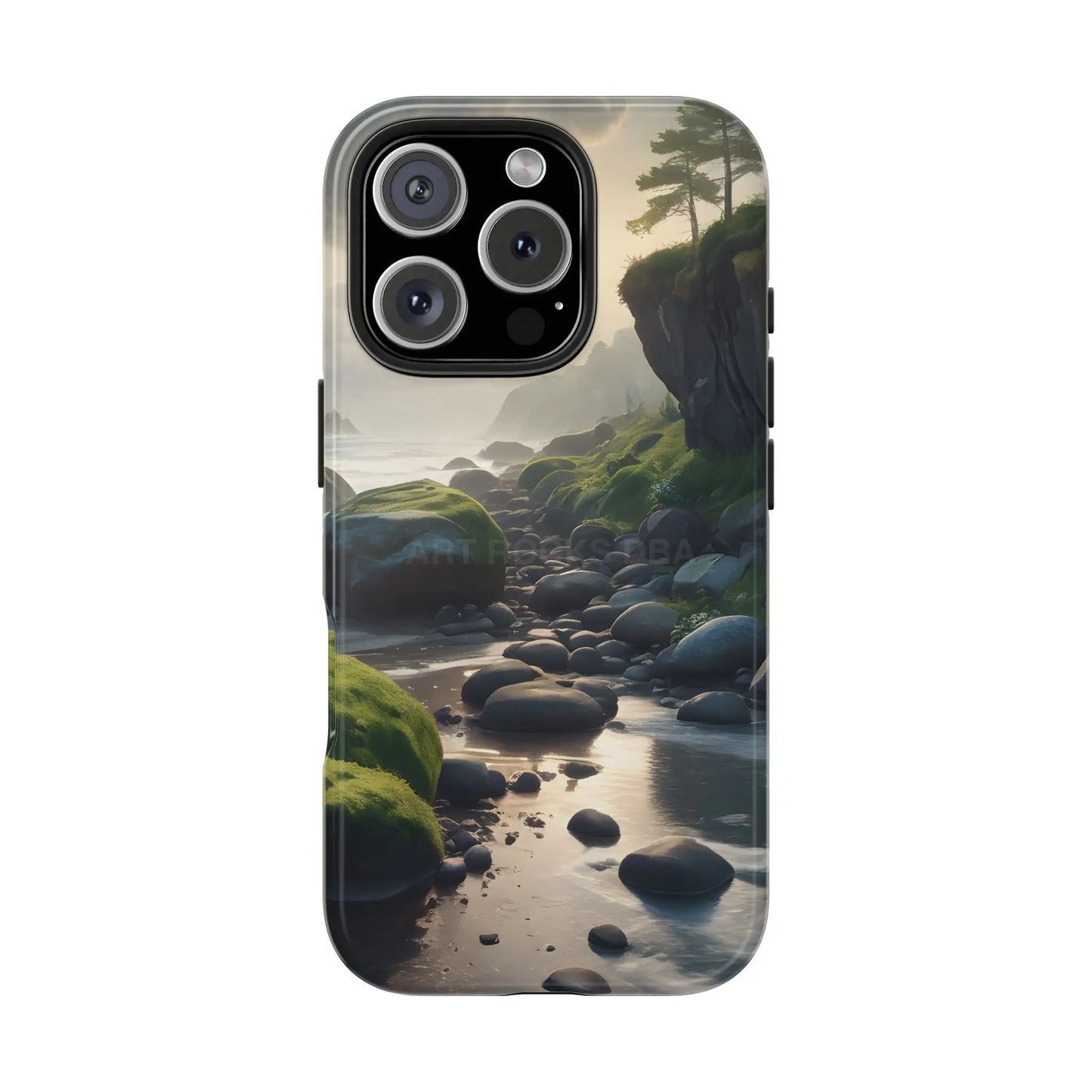 Mossy Beach Tough Phone Cases Scenic Landscape Design Durable Protection Gift for Nature Lovers Phone Accessories