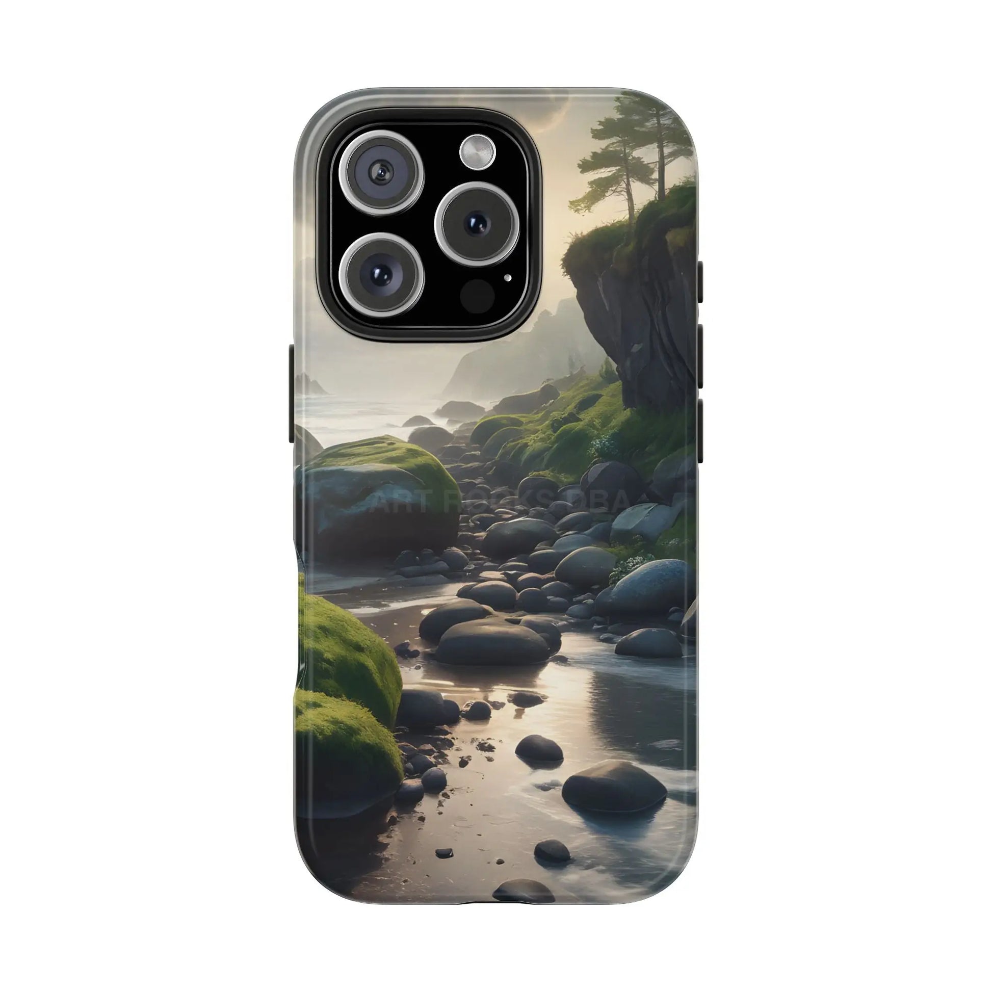 Mossy Beach Tough Phone Cases Scenic Landscape Design Durable Protection Gift for Nature Lovers Phone Accessories