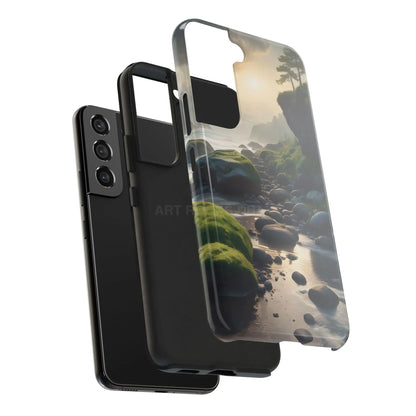 Mossy Beach Tough Phone Cases Scenic Landscape Design Durable Protection Gift for Nature Lovers Phone Accessories