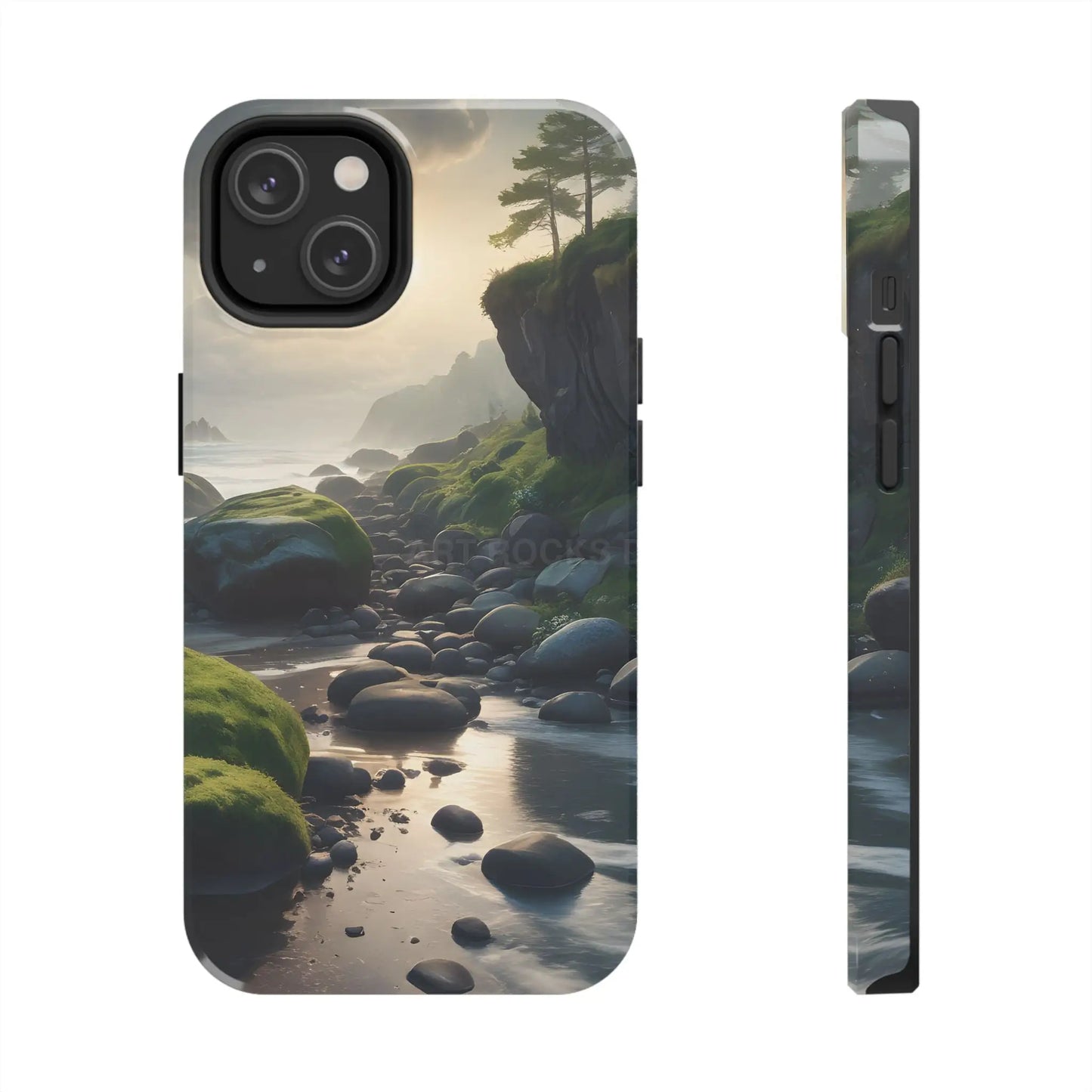 Mossy Beach Tough Phone Cases Scenic Landscape Design Durable Protection Gift for Nature Lovers Phone Accessories
