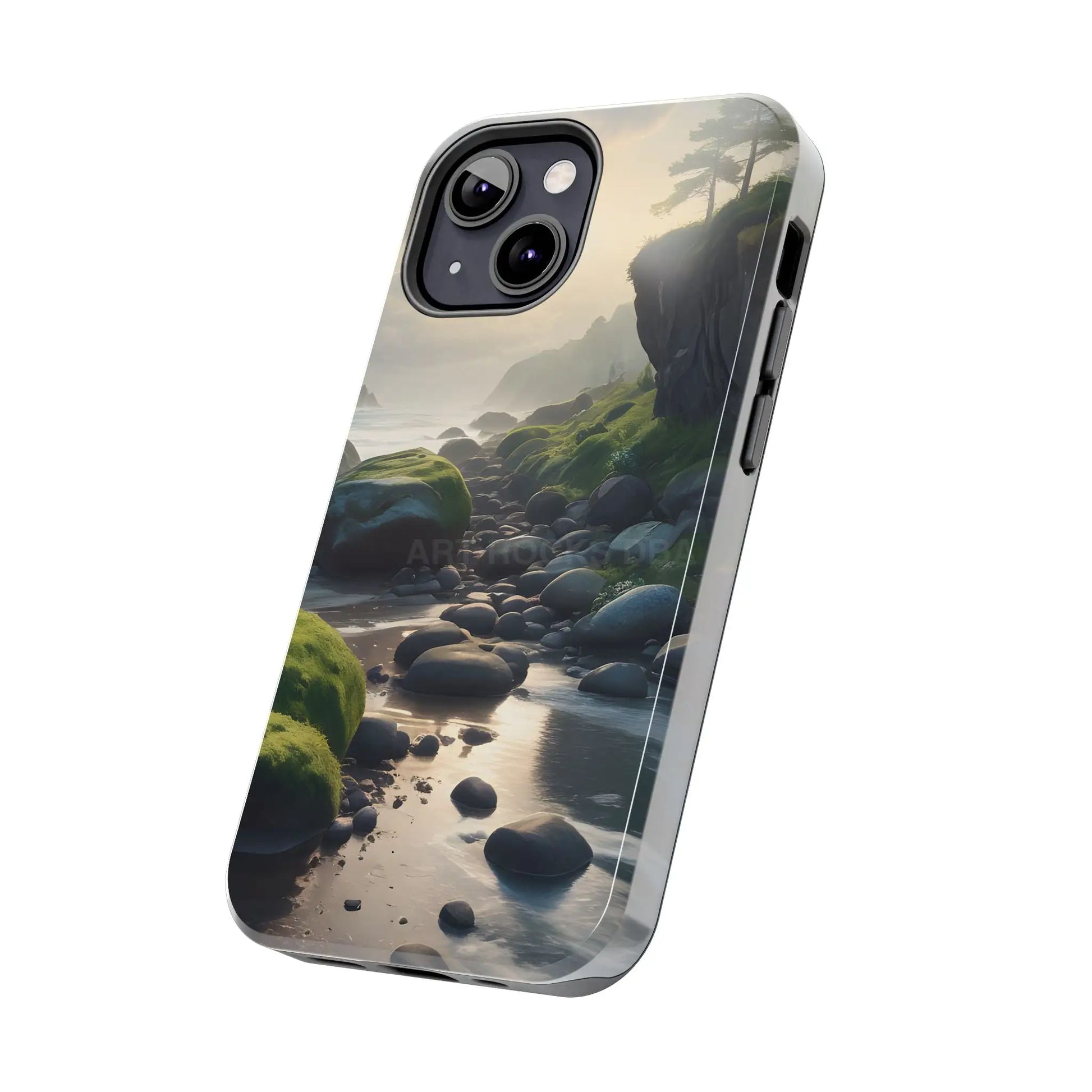 Mossy Beach Tough Phone Cases Scenic Landscape Design Durable Protection Gift for Nature Lovers Phone Accessories