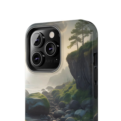 Mossy Beach Tough Phone Cases Scenic Landscape Design Durable Protection Gift for Nature Lovers Phone Accessories