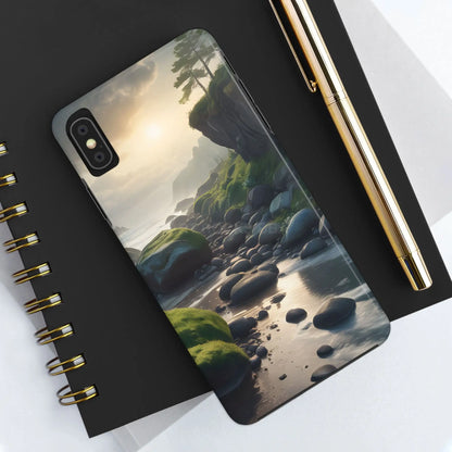 Mossy Beach Tough Phone Cases Scenic Landscape Design Durable Protection Gift for Nature Lovers Phone Accessories