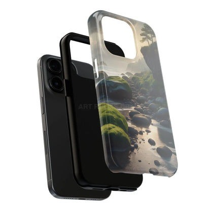 Mossy Beach Tough Phone Cases Scenic Landscape Design Durable Protection Gift for Nature Lovers Phone Accessories