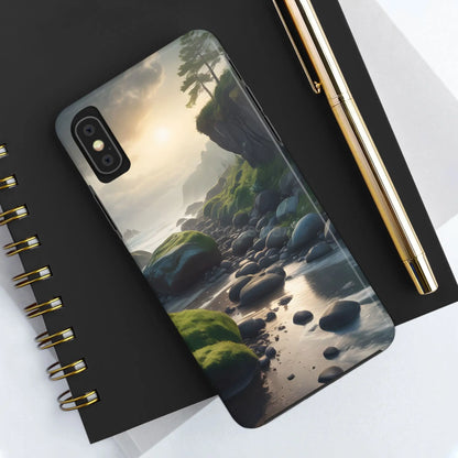Mossy Beach Tough Phone Cases Scenic Landscape Design Durable Protection Gift for Nature Lovers Phone Accessories
