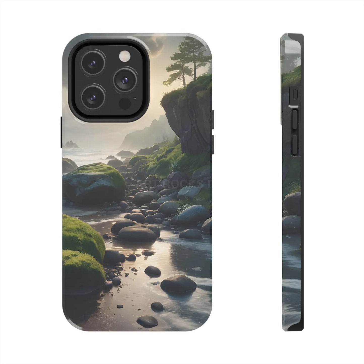 Mossy Beach Tough Phone Cases Scenic Landscape Design Durable Protection Gift for Nature Lovers Phone Accessories