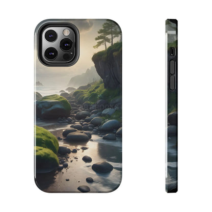 Mossy Beach Tough Phone Cases Scenic Landscape Design Durable Protection Gift for Nature Lovers Phone Accessories