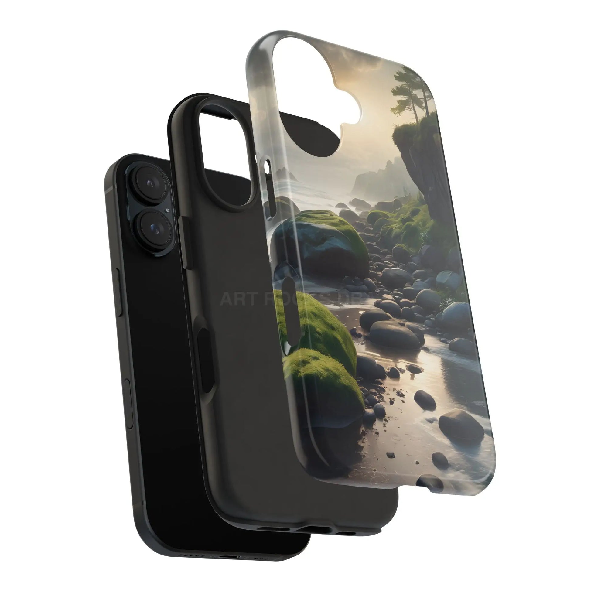 Mossy Beach Tough Phone Cases Scenic Landscape Design Durable Protection Gift for Nature Lovers Phone Accessories