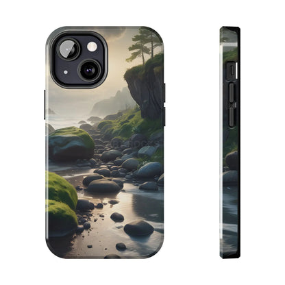 Mossy Beach Tough Phone Cases Scenic Landscape Design Durable Protection Gift for Nature Lovers Phone Accessories