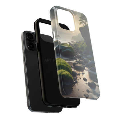 Mossy Beach Tough Phone Cases Scenic Landscape Design Durable Protection Gift for Nature Lovers Phone Accessories