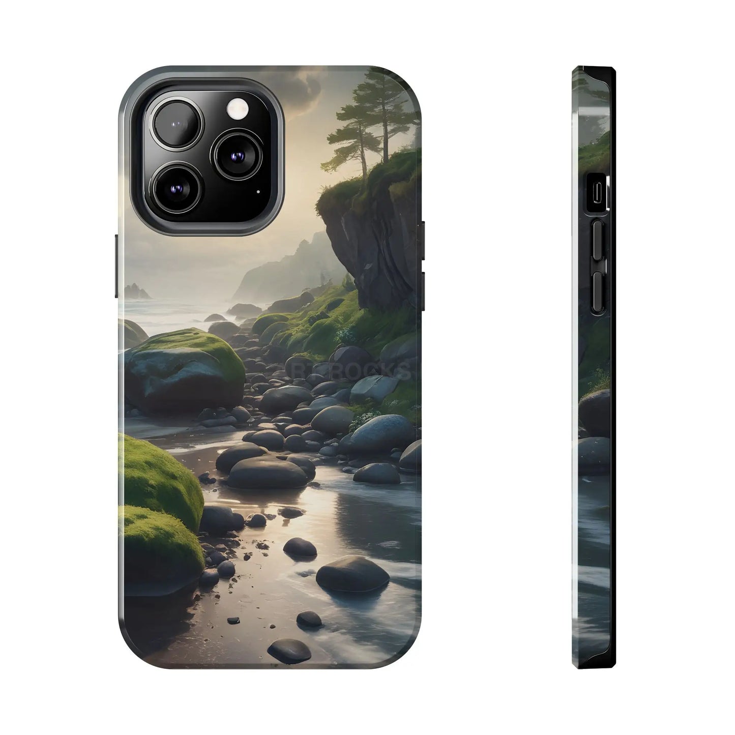 Mossy Beach Tough Phone Cases Scenic Landscape Design Durable Protection Gift for Nature Lovers Phone Accessories
