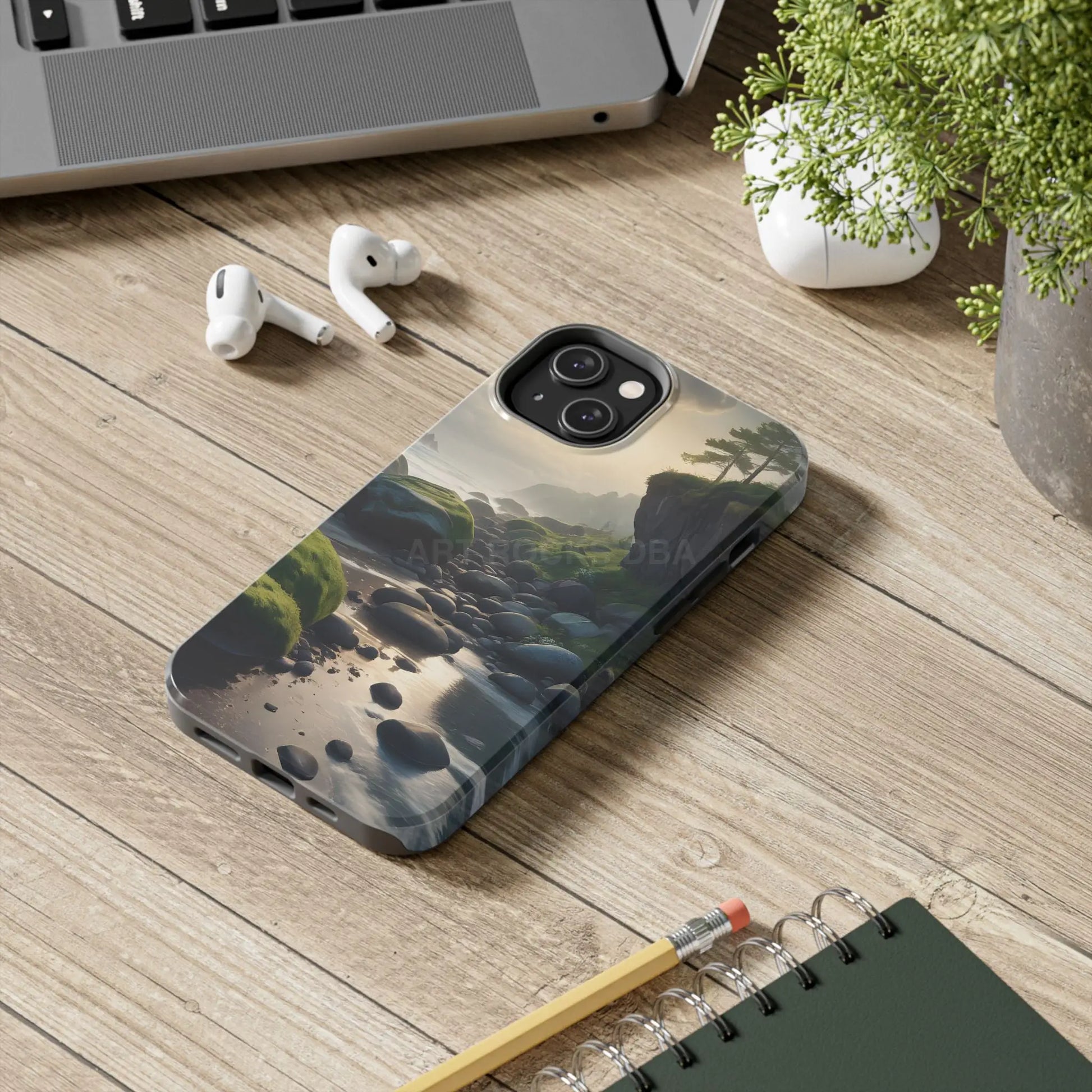 Mossy Beach Tough Phone Cases Scenic Landscape Design Durable Protection Gift for Nature Lovers Phone Accessories