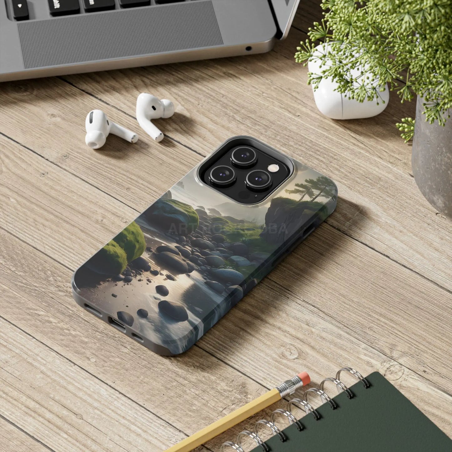 Mossy Beach Tough Phone Cases Scenic Landscape Design Durable Protection Gift for Nature Lovers Phone Accessories