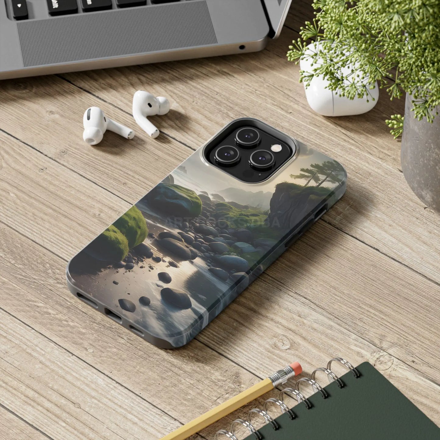 Mossy Beach Tough Phone Cases Scenic Landscape Design Durable Protection Gift for Nature Lovers Phone Accessories