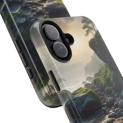Mossy Beach Tough Phone Cases Scenic Landscape Design Durable Protection Gift for Nature Lovers Phone Accessories