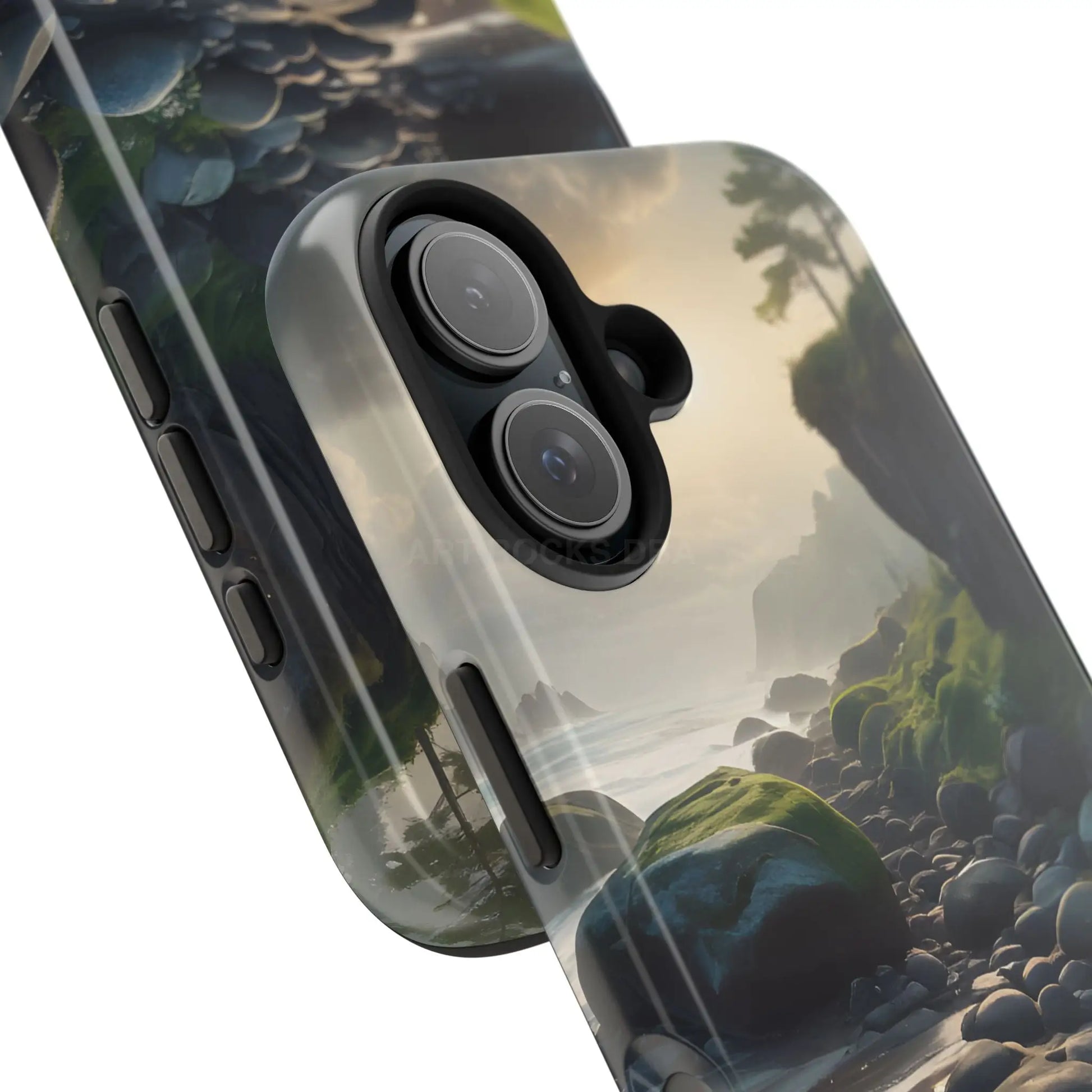 Mossy Beach Tough Phone Cases Scenic Landscape Design Durable Protection Gift for Nature Lovers Phone Accessories