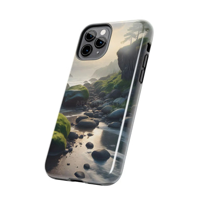 Mossy Beach Tough Phone Cases Scenic Landscape Design Durable Protection Gift for Nature Lovers Phone Accessories