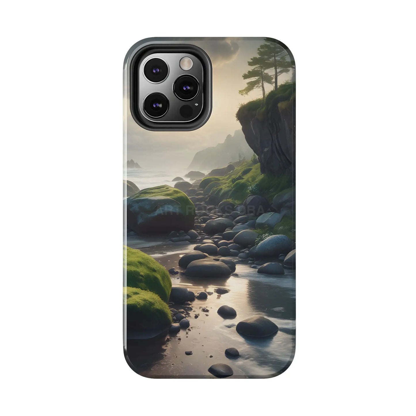 Mossy Beach Tough Phone Cases Scenic Landscape Design Durable Protection Gift for Nature Lovers Phone Accessories