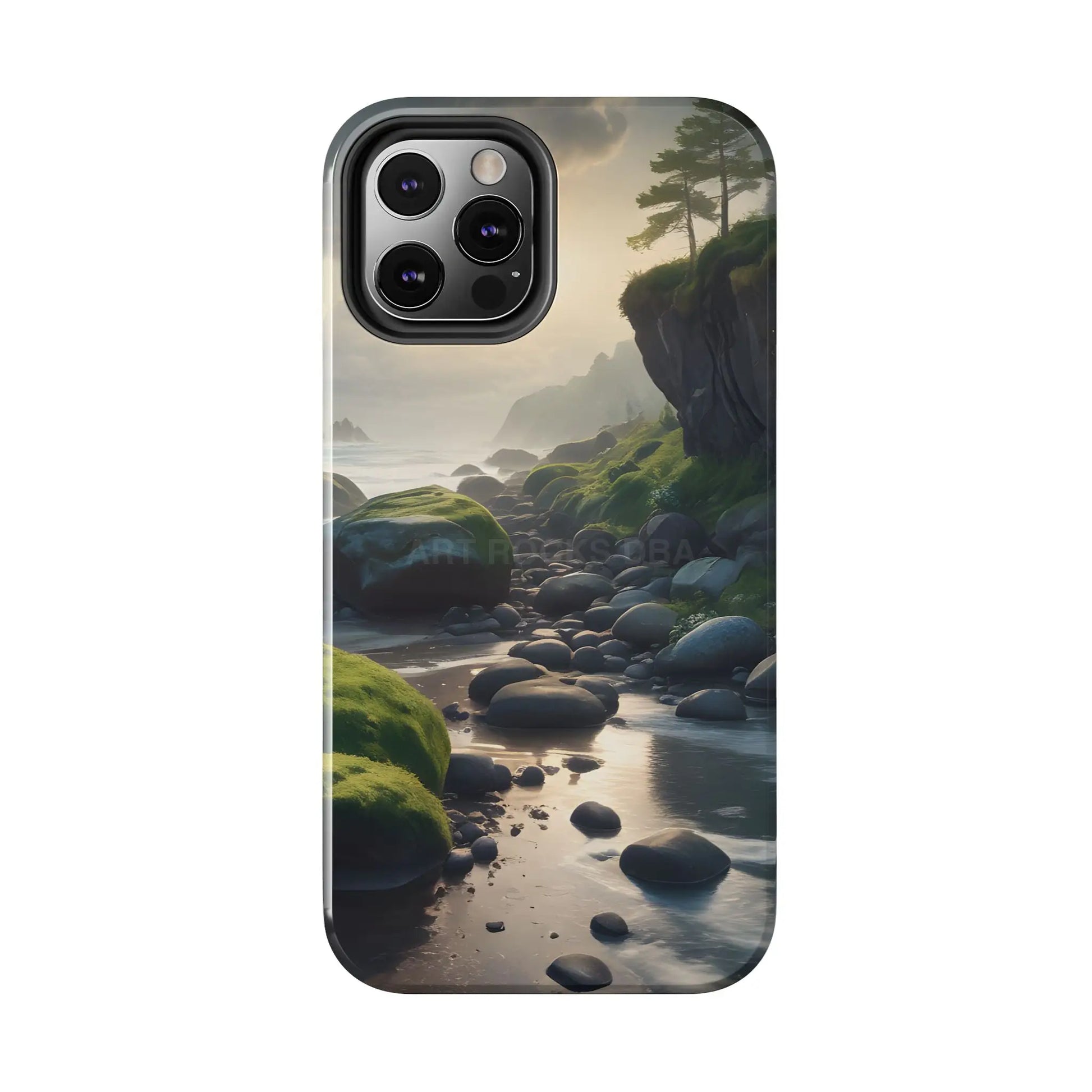 Mossy Beach Tough Phone Cases Scenic Landscape Design Durable Protection Gift for Nature Lovers Phone Accessories