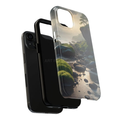 Mossy Beach Tough Phone Cases Scenic Landscape Design Durable Protection Gift for Nature Lovers Phone Accessories