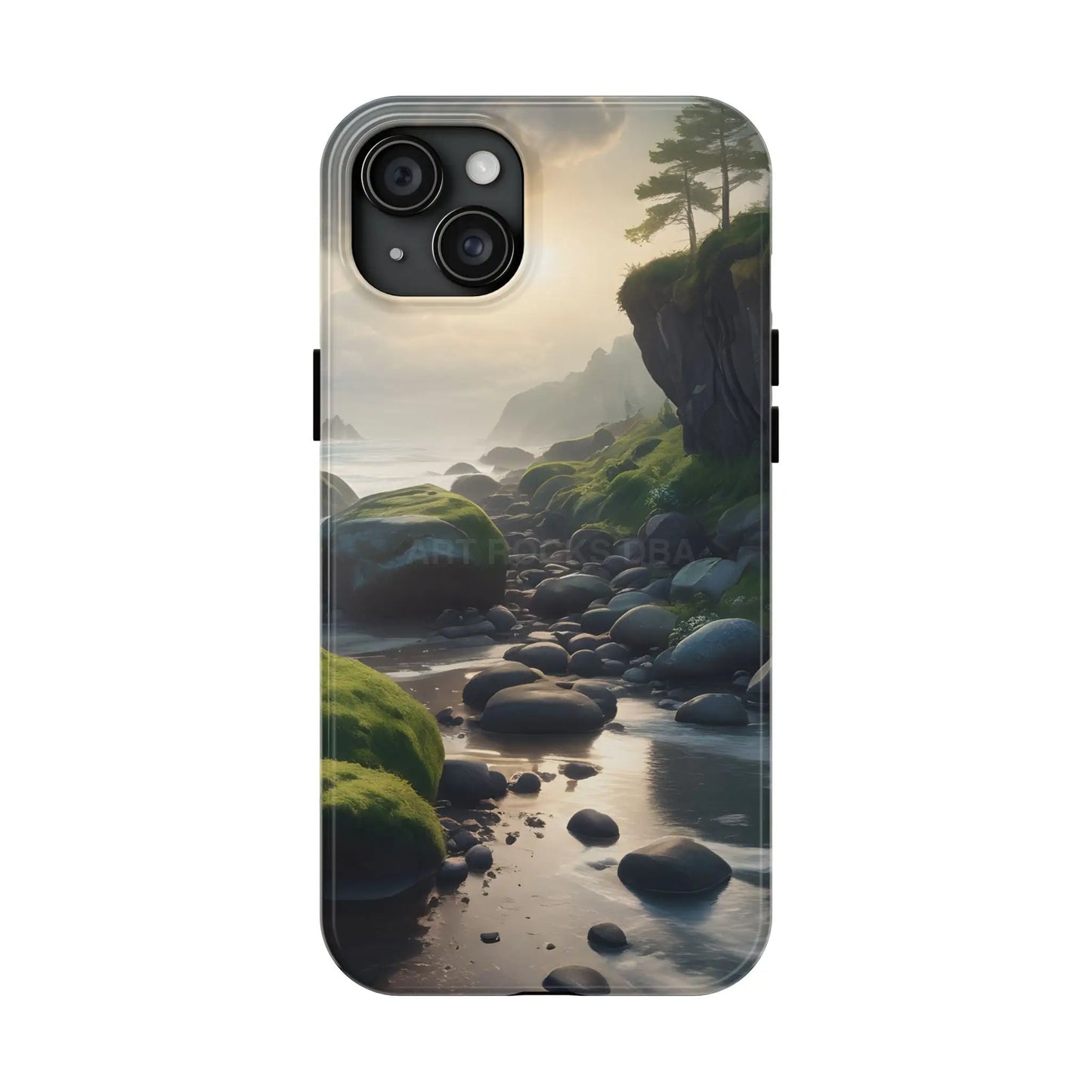 Mossy Beach Tough Phone Cases Scenic Landscape Design Durable Protection Gift for Nature Lovers Phone Accessories
