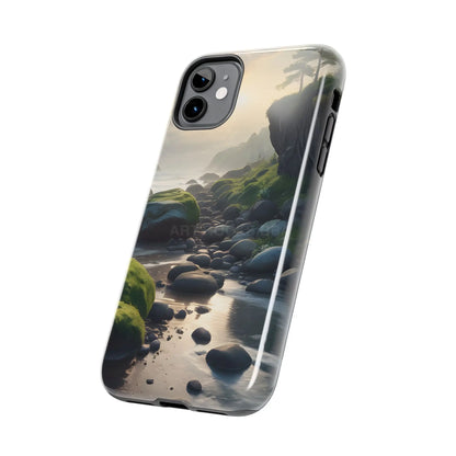 Mossy Beach Tough Phone Cases Scenic Landscape Design Durable Protection Gift for Nature Lovers Phone Accessories