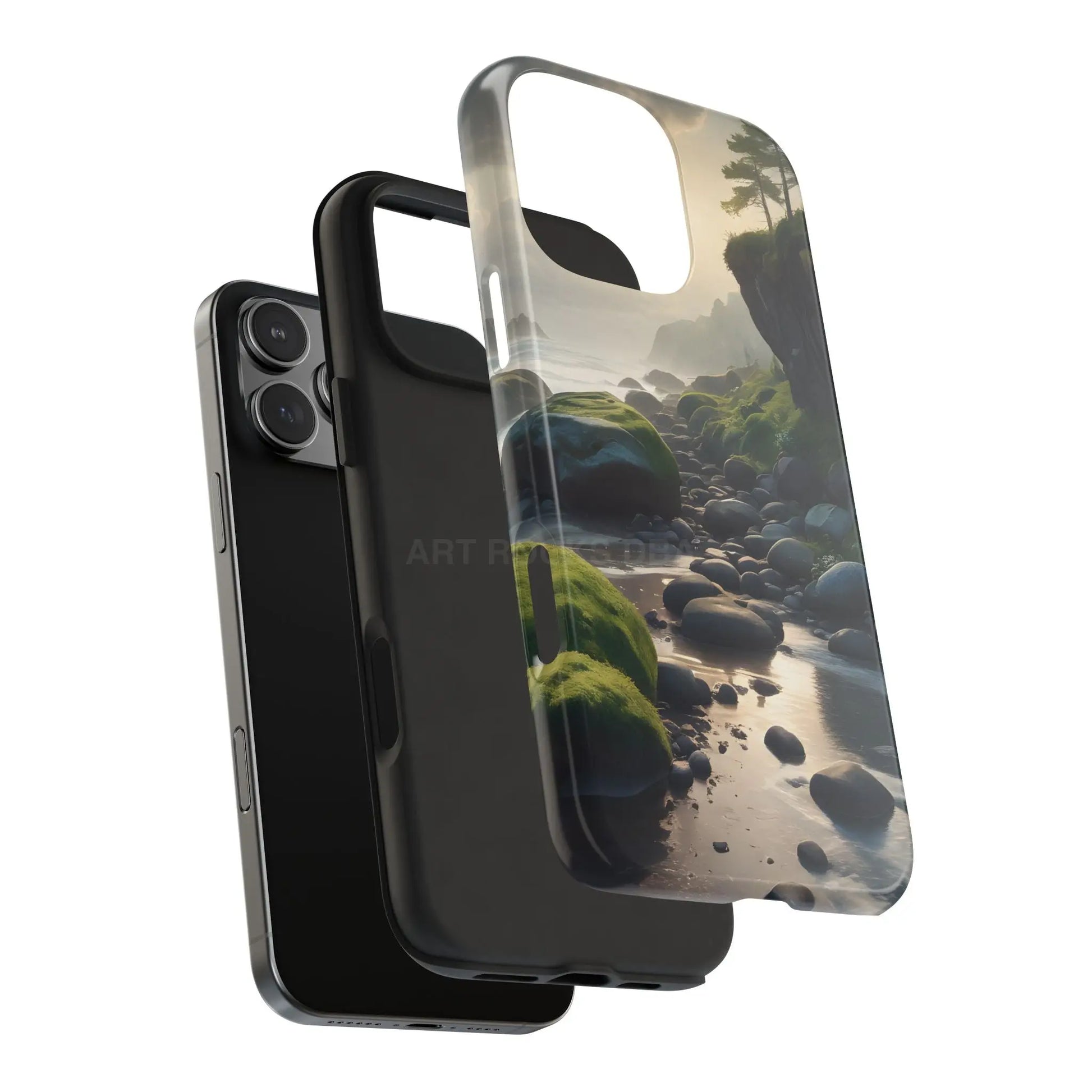 Mossy Beach Tough Phone Cases Scenic Landscape Design Durable Protection Gift for Nature Lovers Phone Accessories