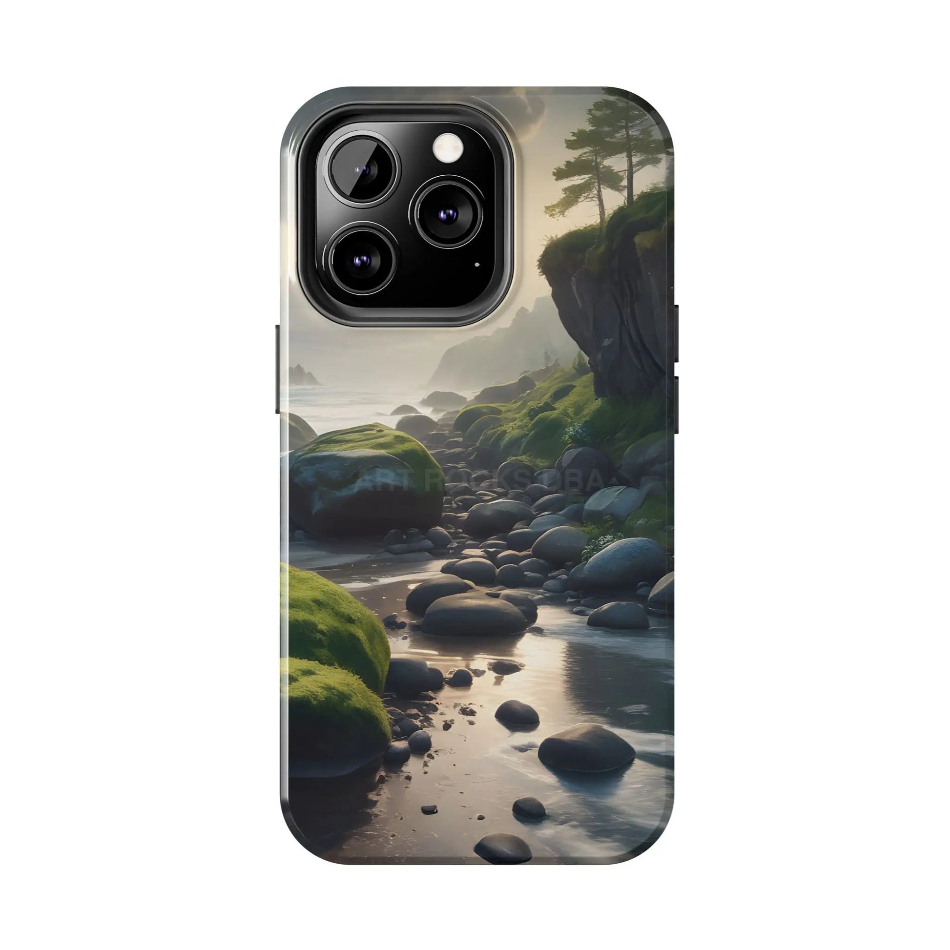 Mossy Beach Tough Phone Cases Scenic Landscape Design Durable Protection Gift for Nature Lovers Phone Accessories